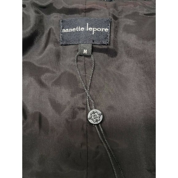 NWOT Nanette Lepore Take A Chance Embroidered Black Velvet Jacket Blazer M - Picture 8 of 12